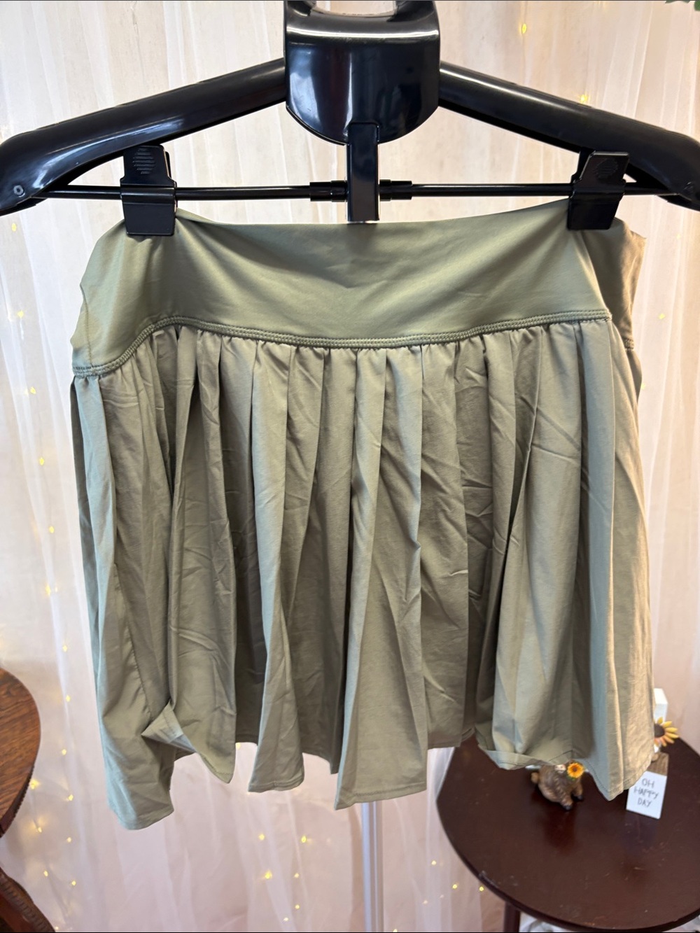 Women’s Olive Green Pleated Skirt